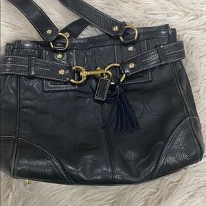 Leather black coach purse